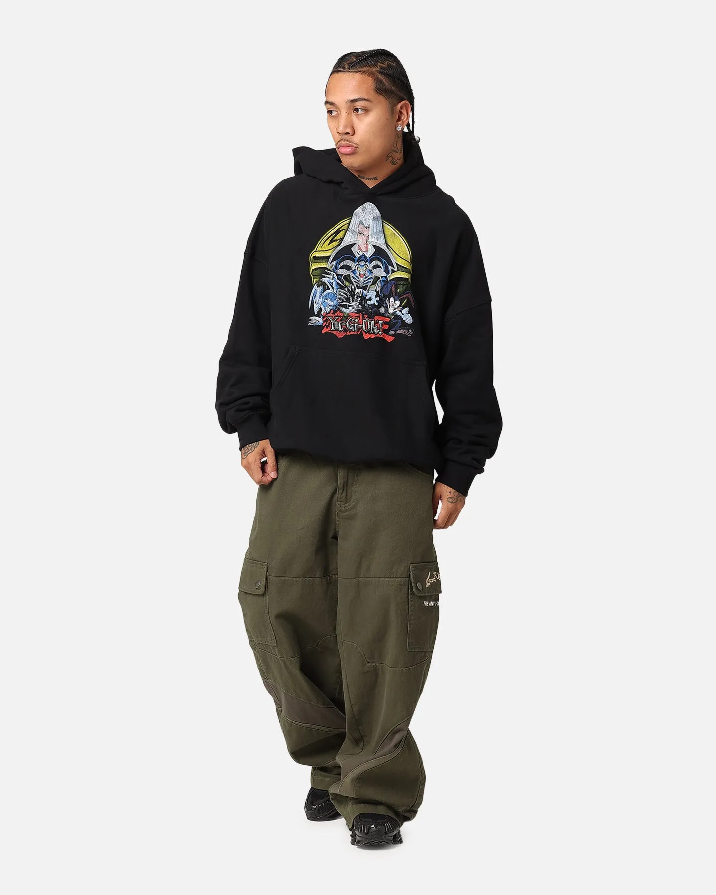 Goat Crew X Yu-Gi-Oh! Pegasus Premium Kapuzenpullover Schwarz