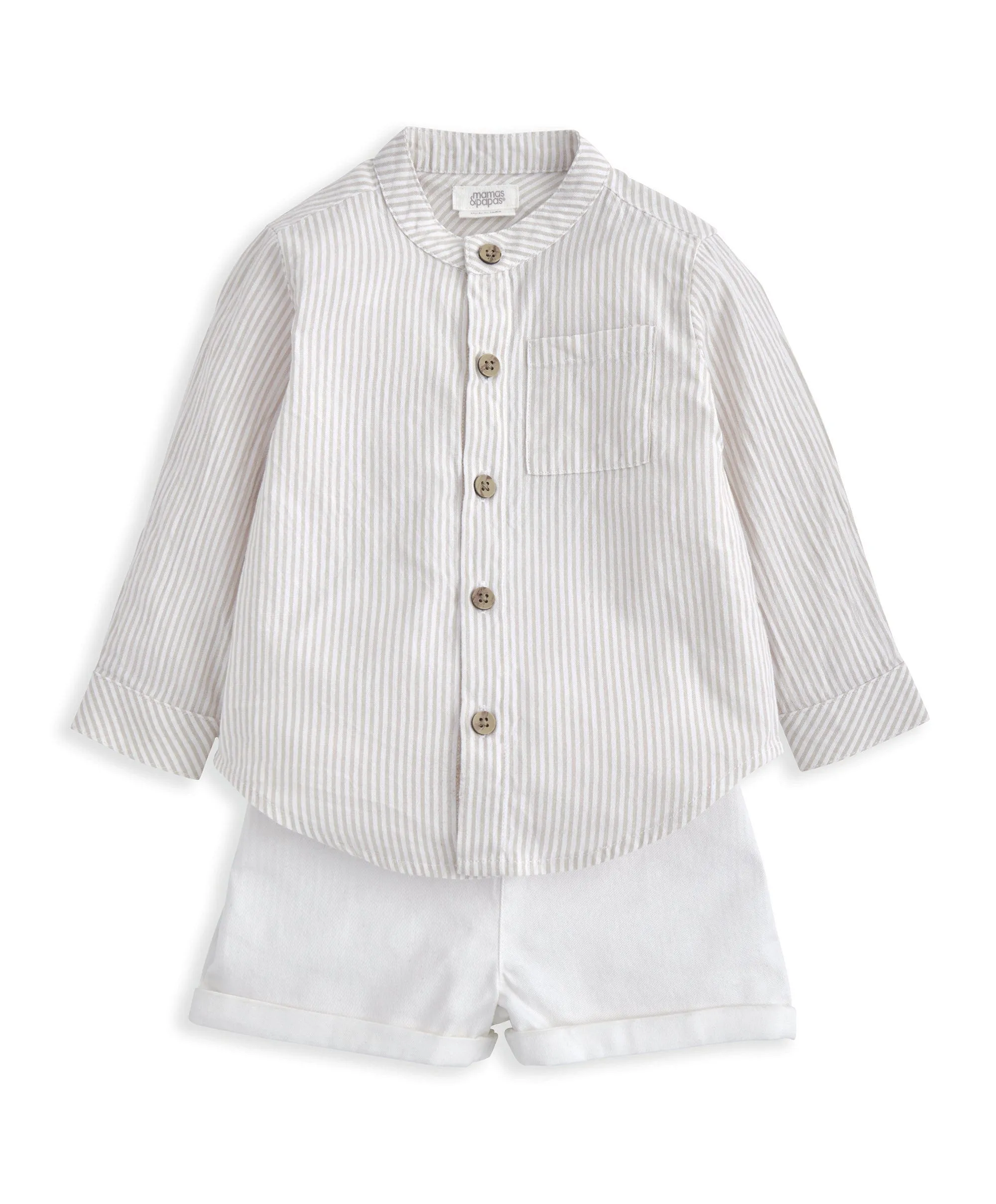 Großvater-Kragen-Shirt & Shorts-Set (2-teilig) Babykids Mamas & Papas