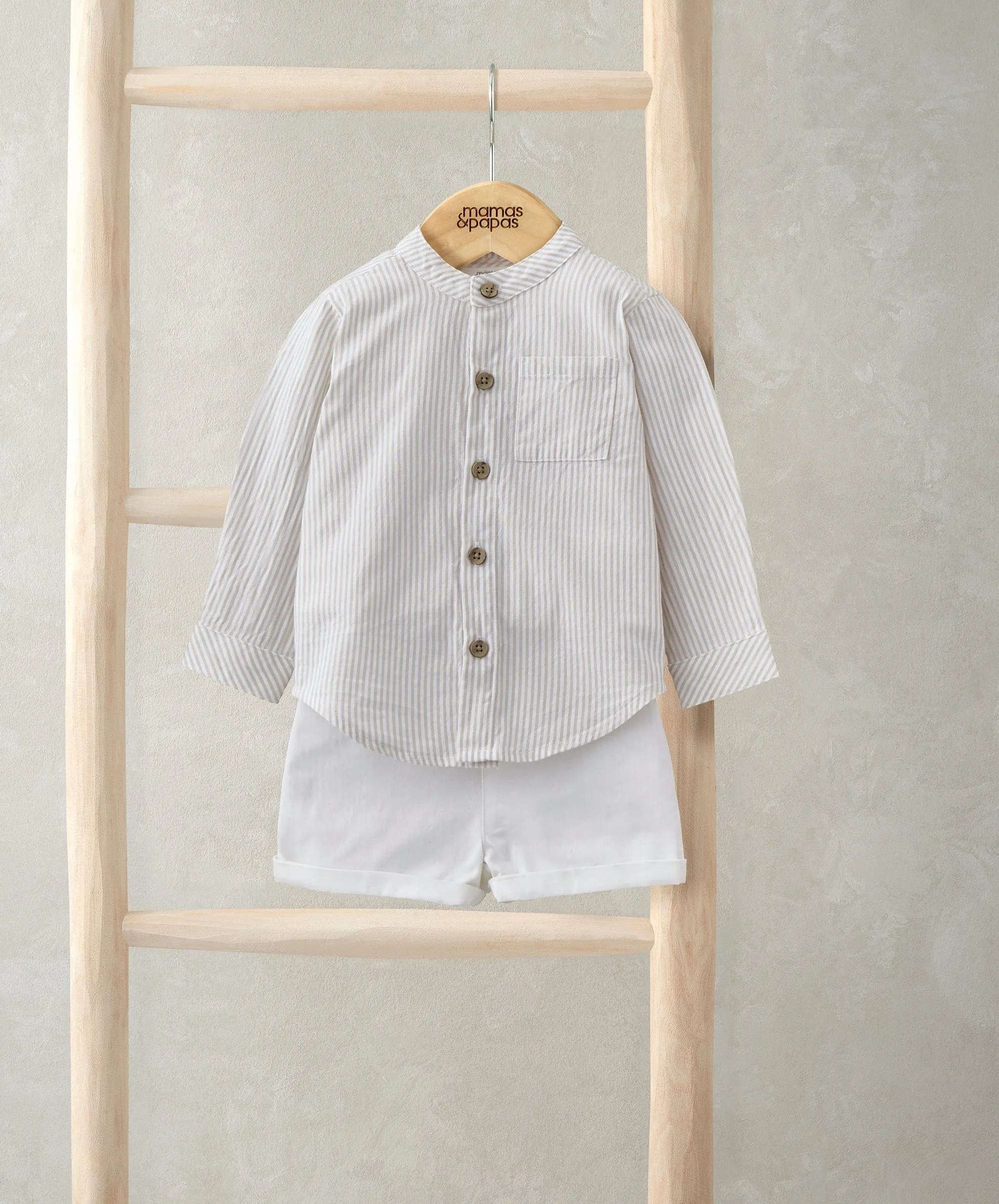 Großvater-Kragen-Shirt & Shorts-Set (2-teilig) Babykids Mamas & Papas