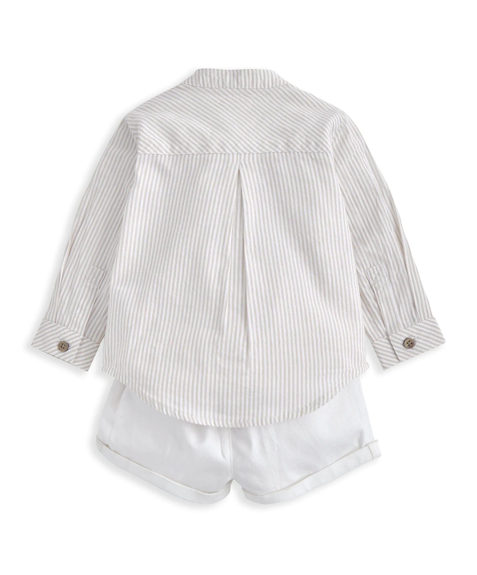 Großvater-Kragen Hemd & Shorts Set (2-teilig)