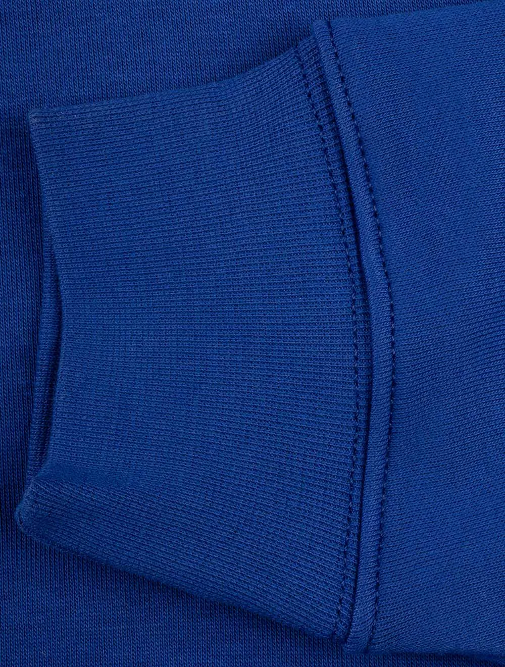 Graphik-Fleece-Pullover mit Kapuze in Blau