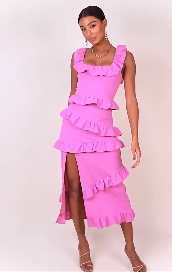 Greta Kleid ~ Rosa Flieder Stretch