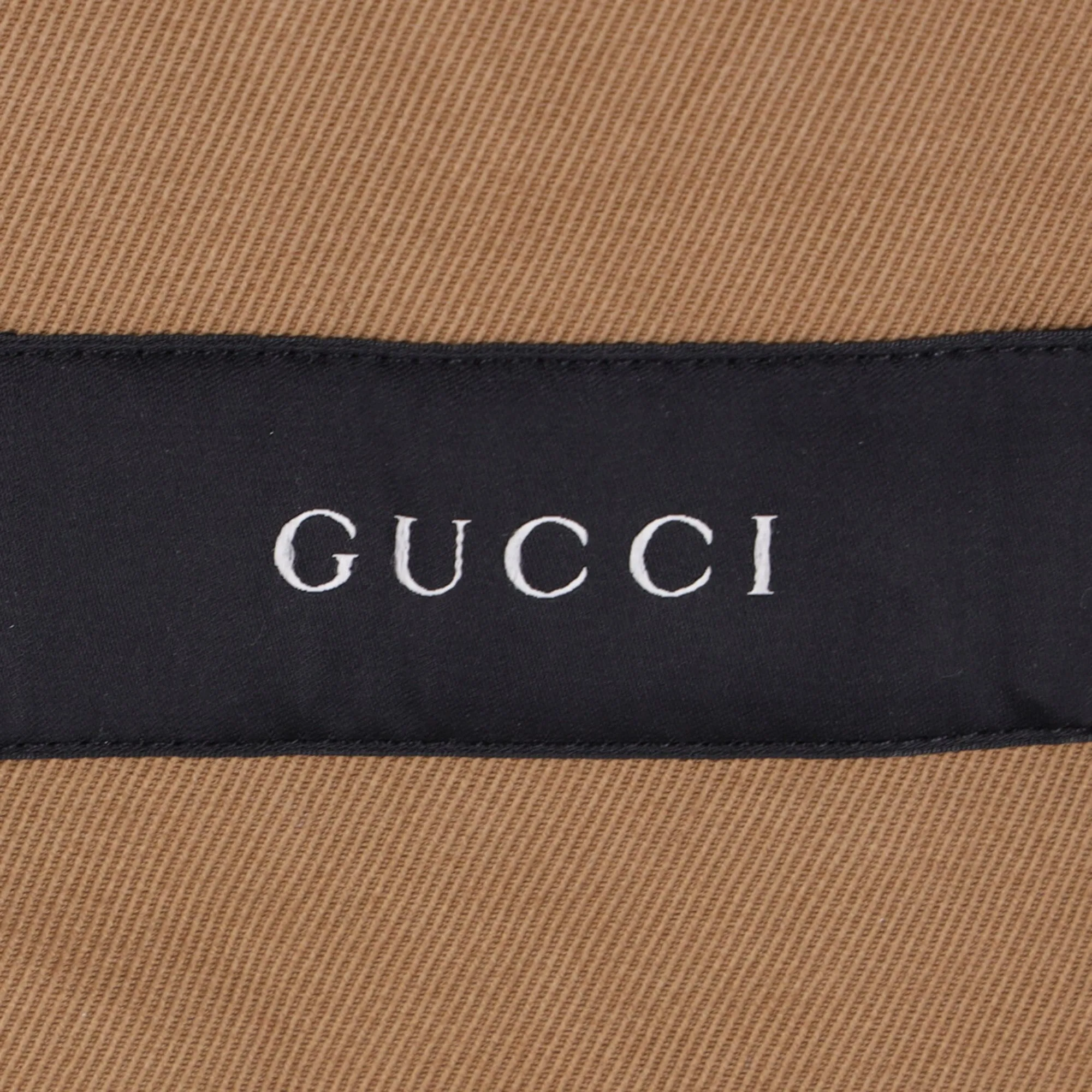 Gucci Militär Einreihiger Blazer mit Taschen in Brauner Baumwolle