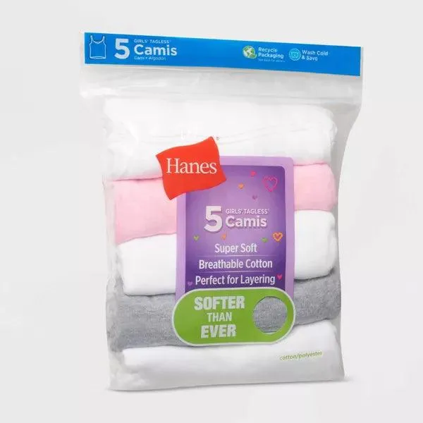 Hanes Mädchen Super Weiche Unterhemden - 5er Pack Babykids Hanes