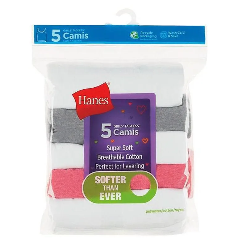 Hanes Mädchen Super Weiche Unterhemden - 5er Pack Babykids Hanes