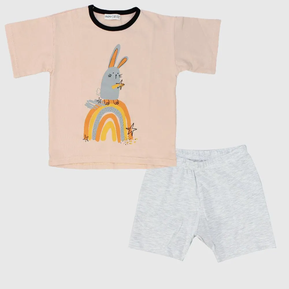Glückliches Häschen Kurzarm-Pyjama