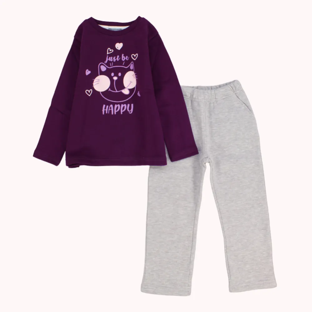 Glückliche Katze Langarm-Pyjama