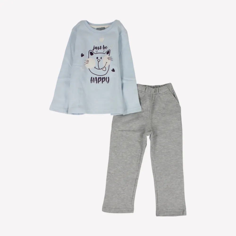 Glückliche Katze Langarm-Pyjama