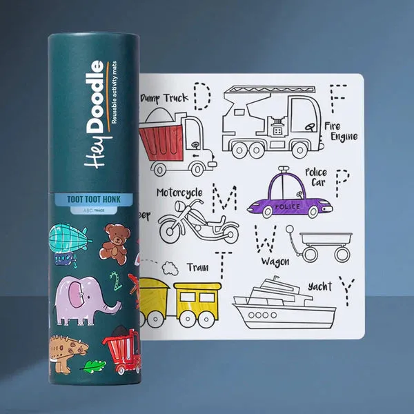 Hey Doodle Waschbare Malmatte Toot Toot Hupen
