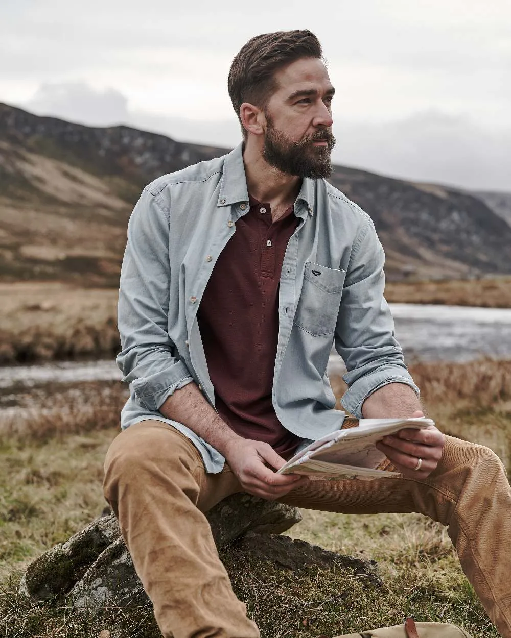 Hoggs of Fife Archerfield Denim-Hemd Hoggs of Fife