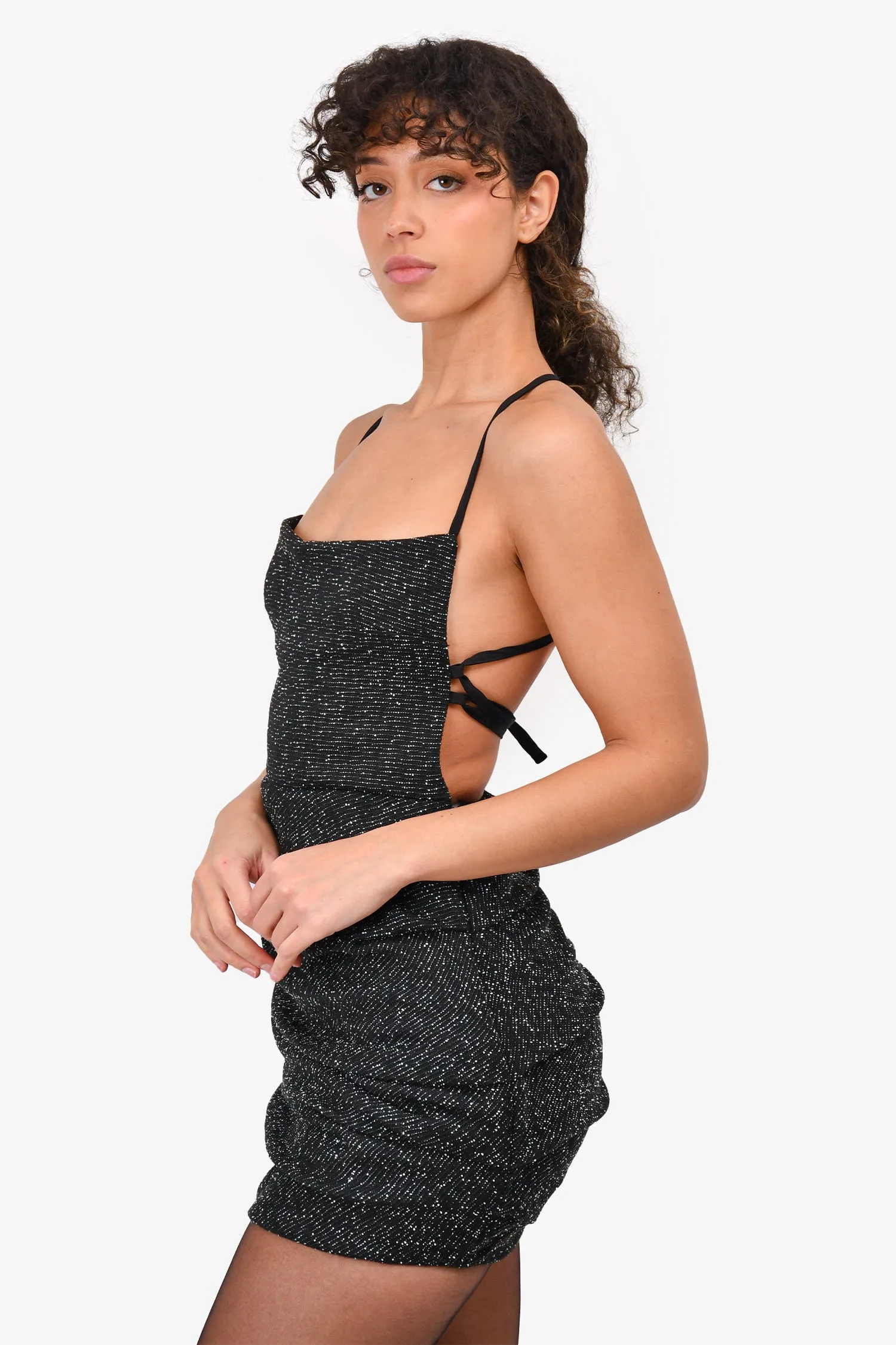 House of CB Schwarzes Trägerminikleid Größe S