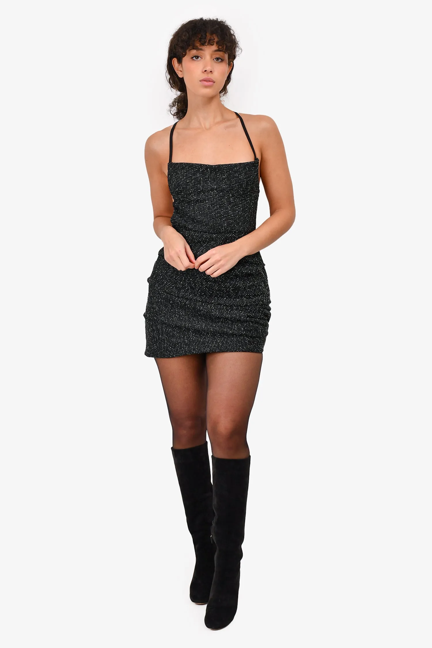 House of CB Schwarzes Trägerminikleid Größe S