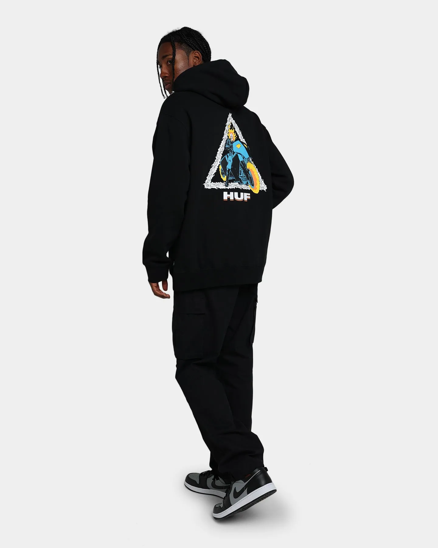 HUF X Marvel Ghost Rider TT Kapuzenpullover Schwarz
