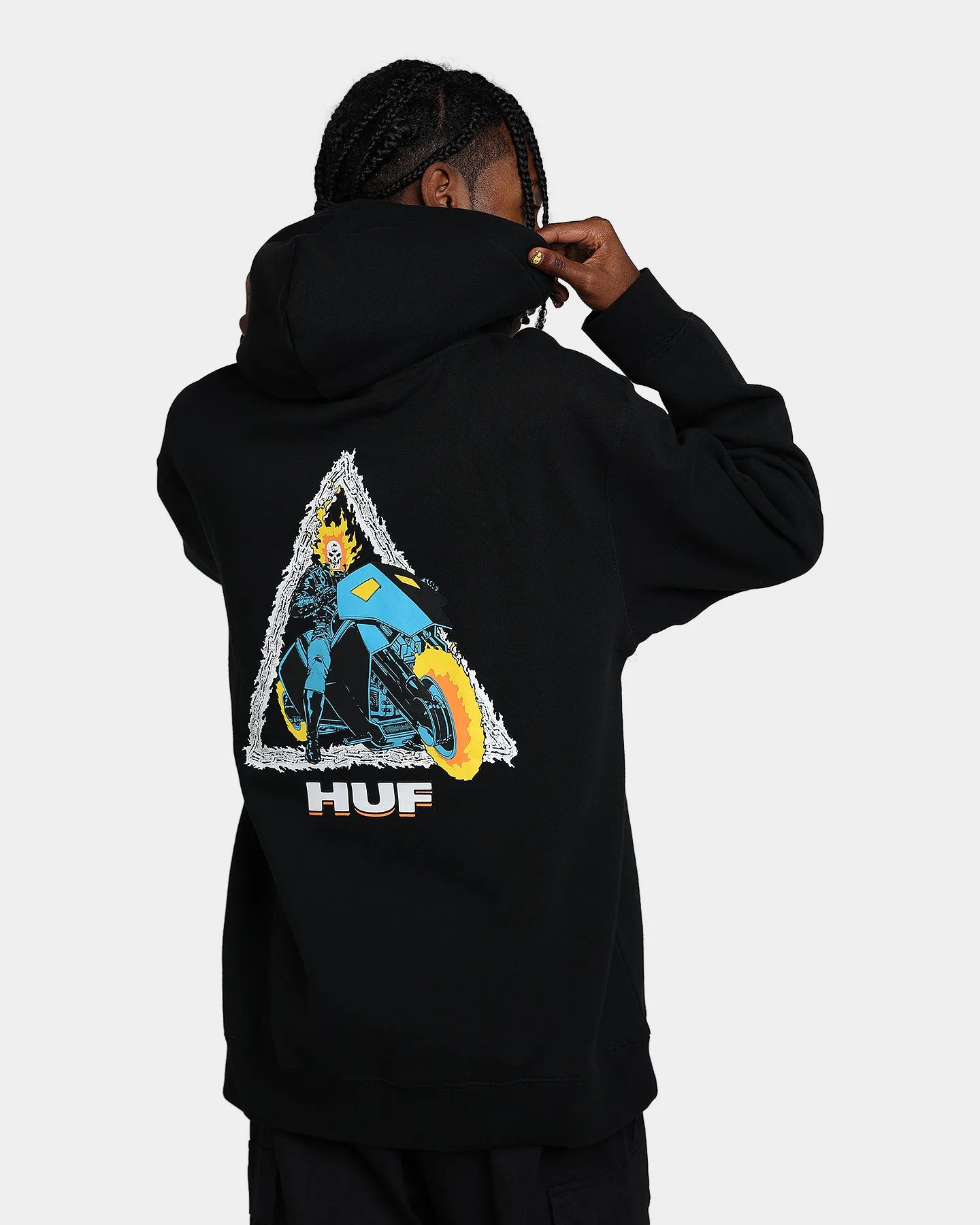 HUF X Marvel Ghost Rider TT Kapuzenpullover Schwarz