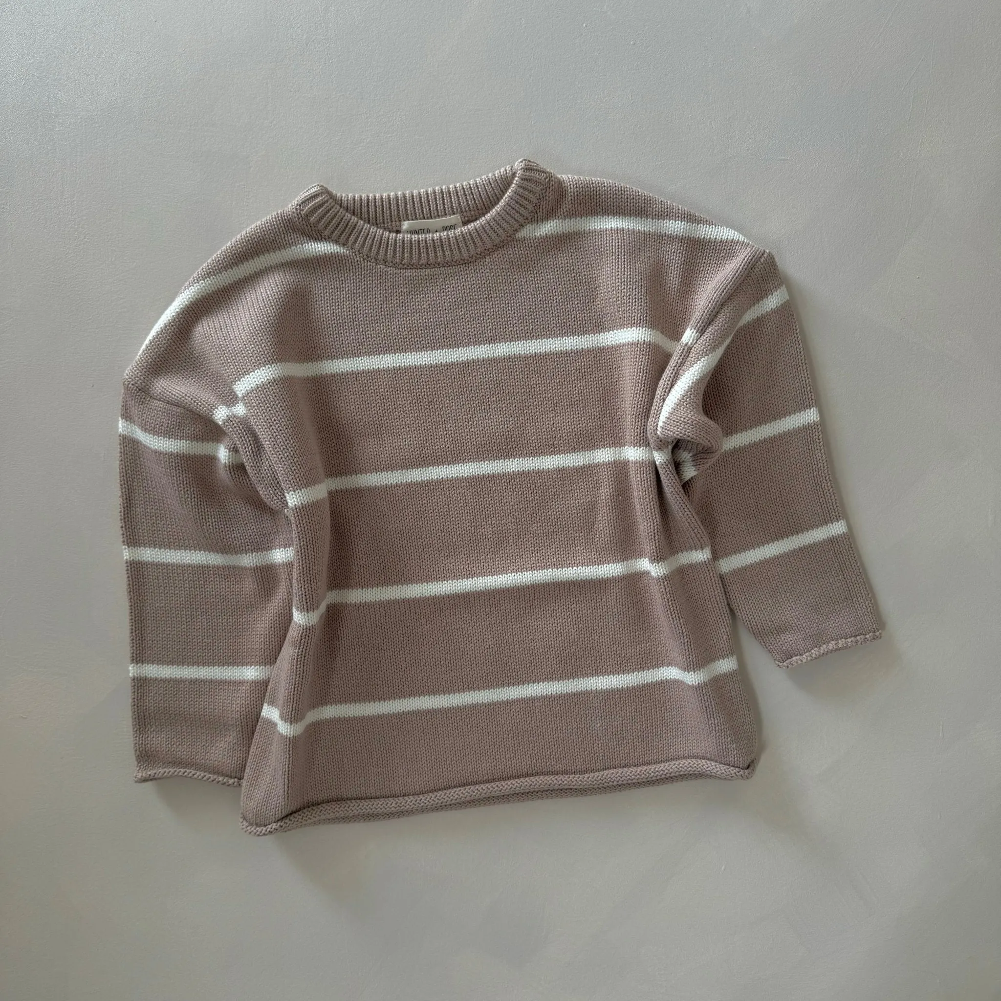 Hunter   Rose: Quinn Kinderpullover - Rehbraun gestreift