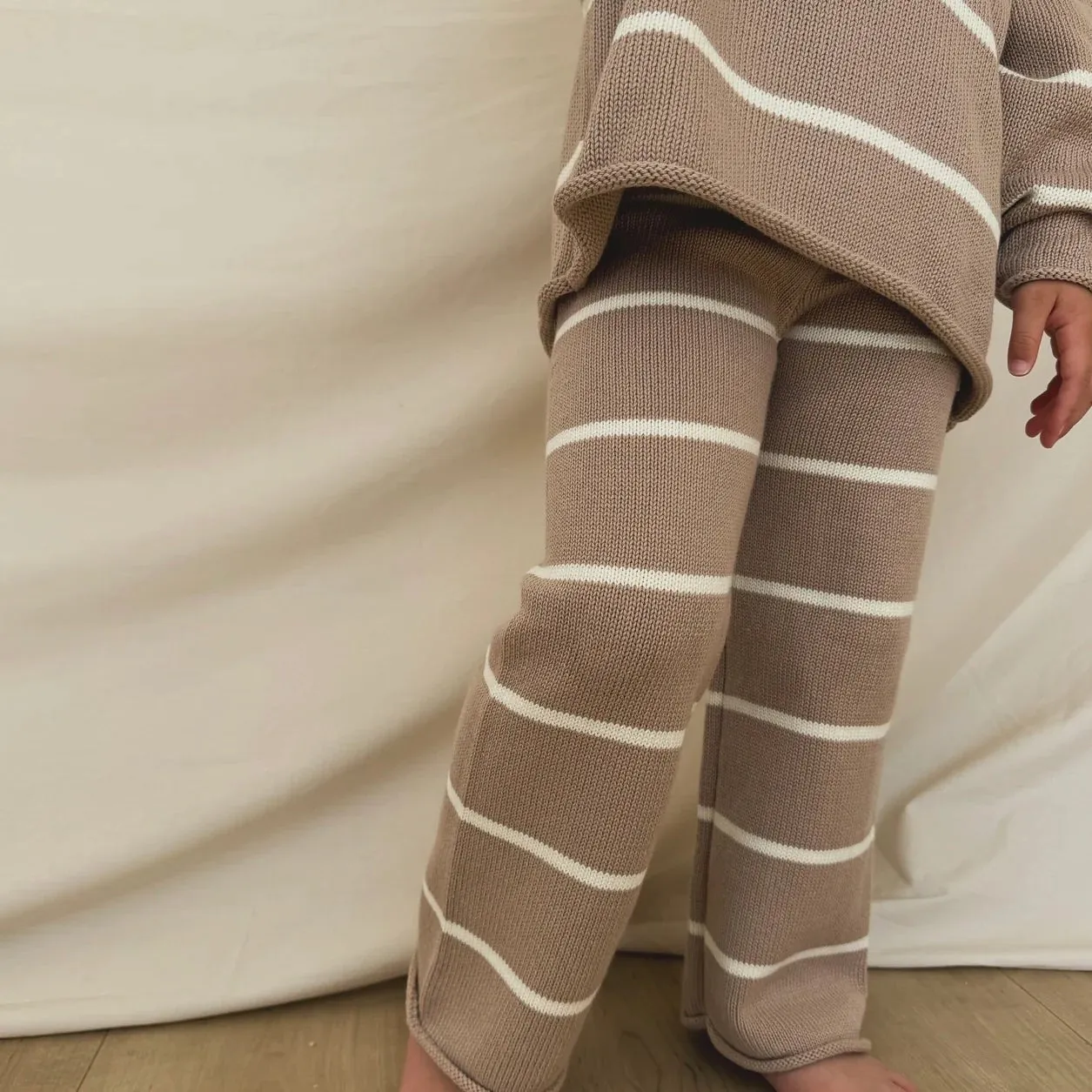 Hunter   Rose: Quinn Kinderhosen - Rehbraun gestreift