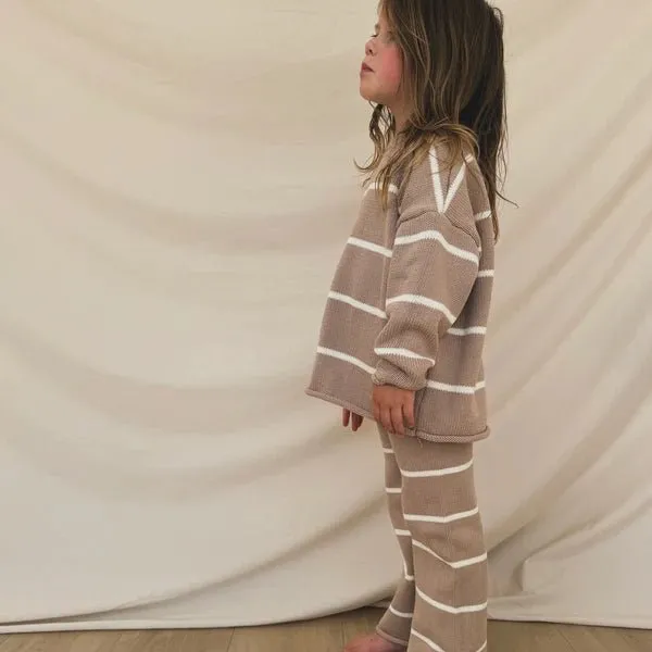Hunter   Rose: Quinn Kinderhosen - Rehbraun gestreift