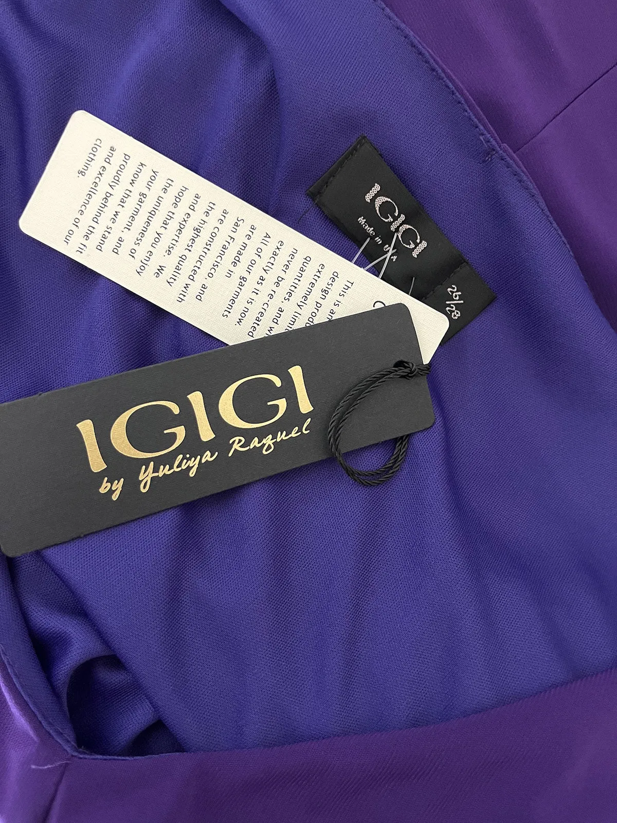Igigi Größe 26/28 Lila Twist-Kleid NWT