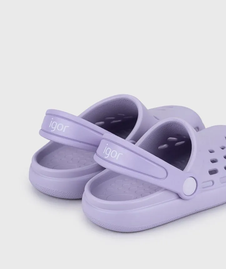 Igor: Sport-Kinder-Slip-On-Clogs - Malva Lila