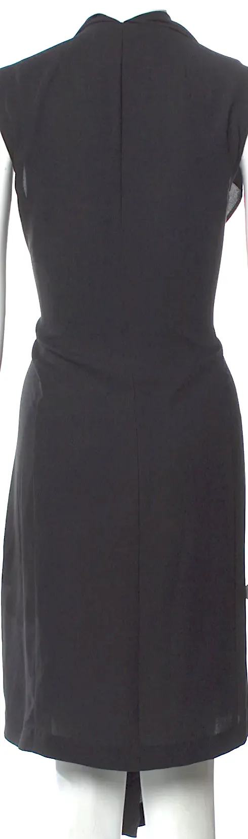Ivan Grundahl Kopenhagen. Schwarzes halbtransparentes Midikleid mit quadratischem Ausschnitt