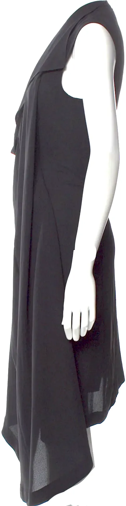 Ivan Grundahl Kopenhagen. Schwarzes halbtransparentes Midikleid mit quadratischem Ausschnitt