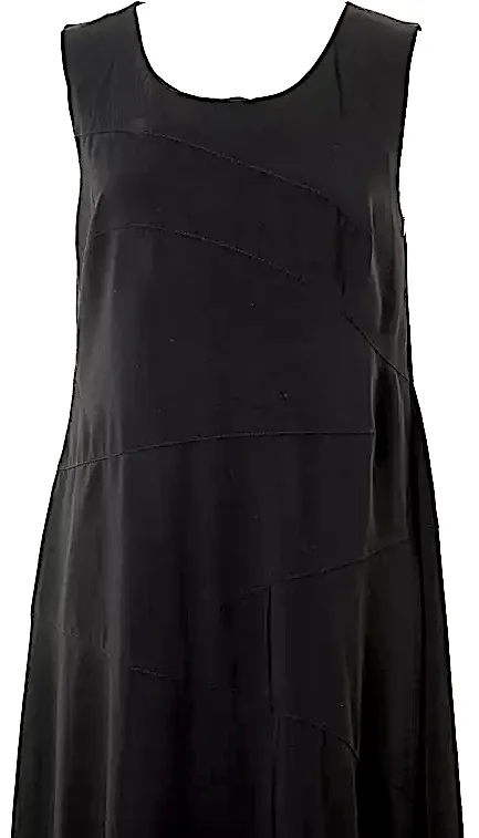 IVAN GRUNDAHL COPENHAGEN. Schwarzes ärmelloses Poly/Rayon langes Kleid