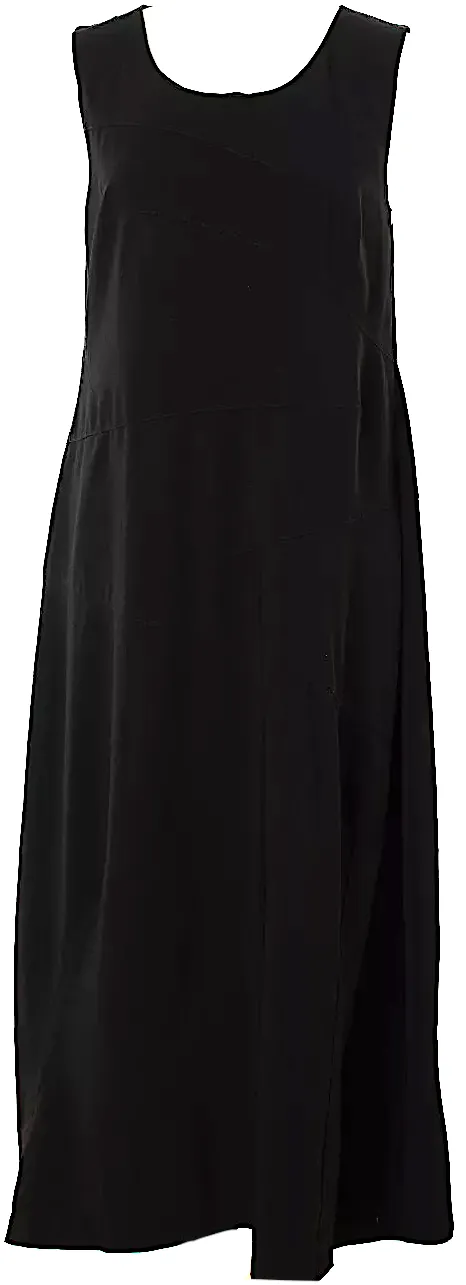 IVAN GRUNDAHL COPENHAGEN. Schwarzes ärmelloses Poly/Rayon langes Kleid