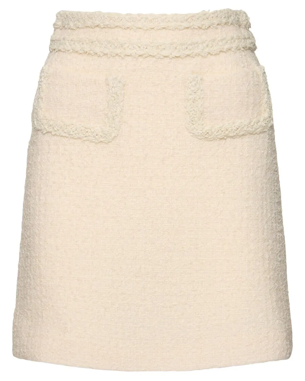 Elfenbein Bouclé Minirock