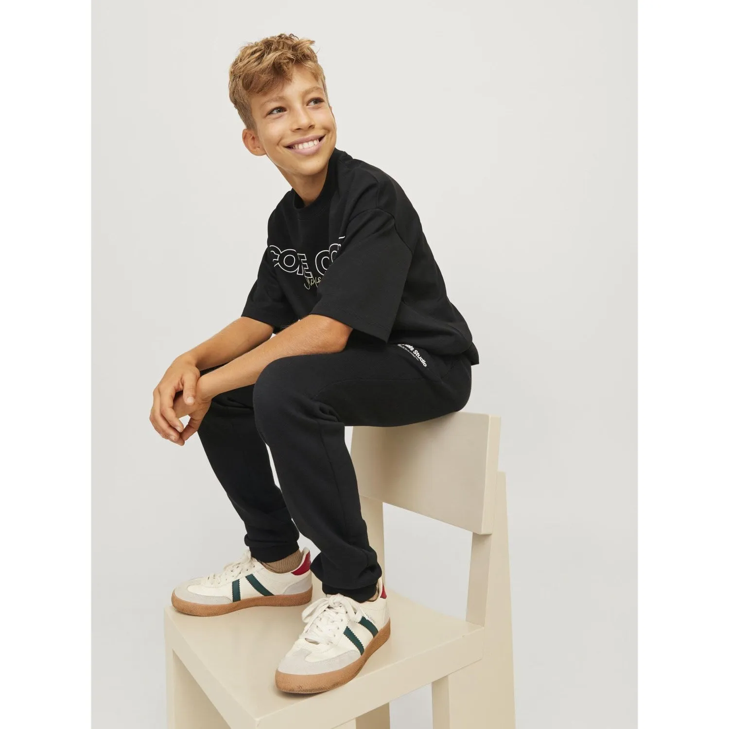 Jack & Jones Junior Black Gordon Vesterbo Bundhose mit Bündchen Noos Jack Jones Junior