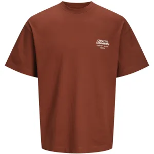 Jack & Jones Junior Brandy Brown Ornoho Back Graphic T-Shirt Crew Jack Jones Junior