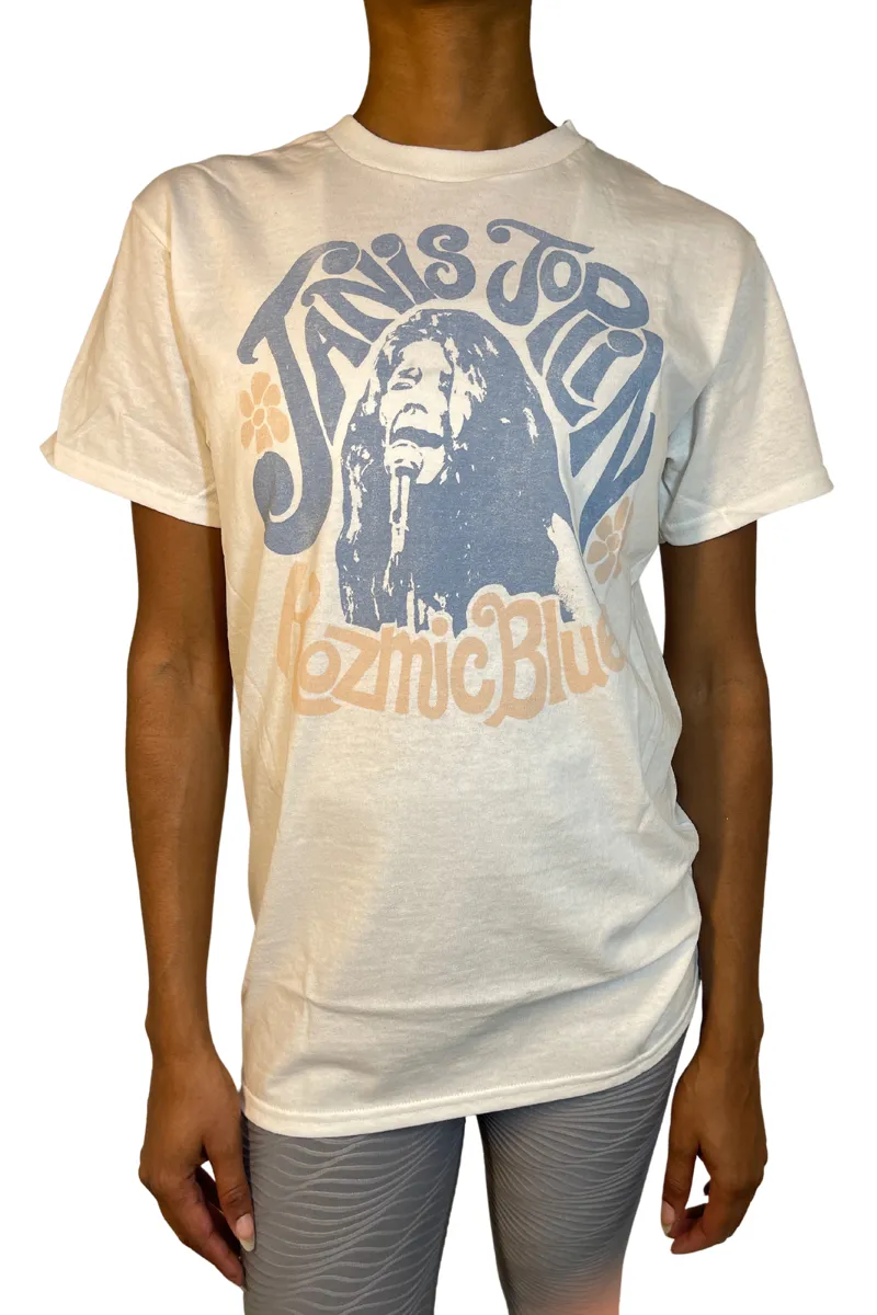 Janis Joplin Konzert T-Shirt Kosmic Blues von Junk Food - Weiß