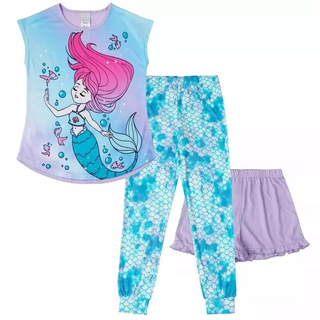 Jellifish Kids Mädchen Meerjungfrau Pyjamas - 3-teilig (4 bis 14 Jahre) Babykids Jellifish Kids