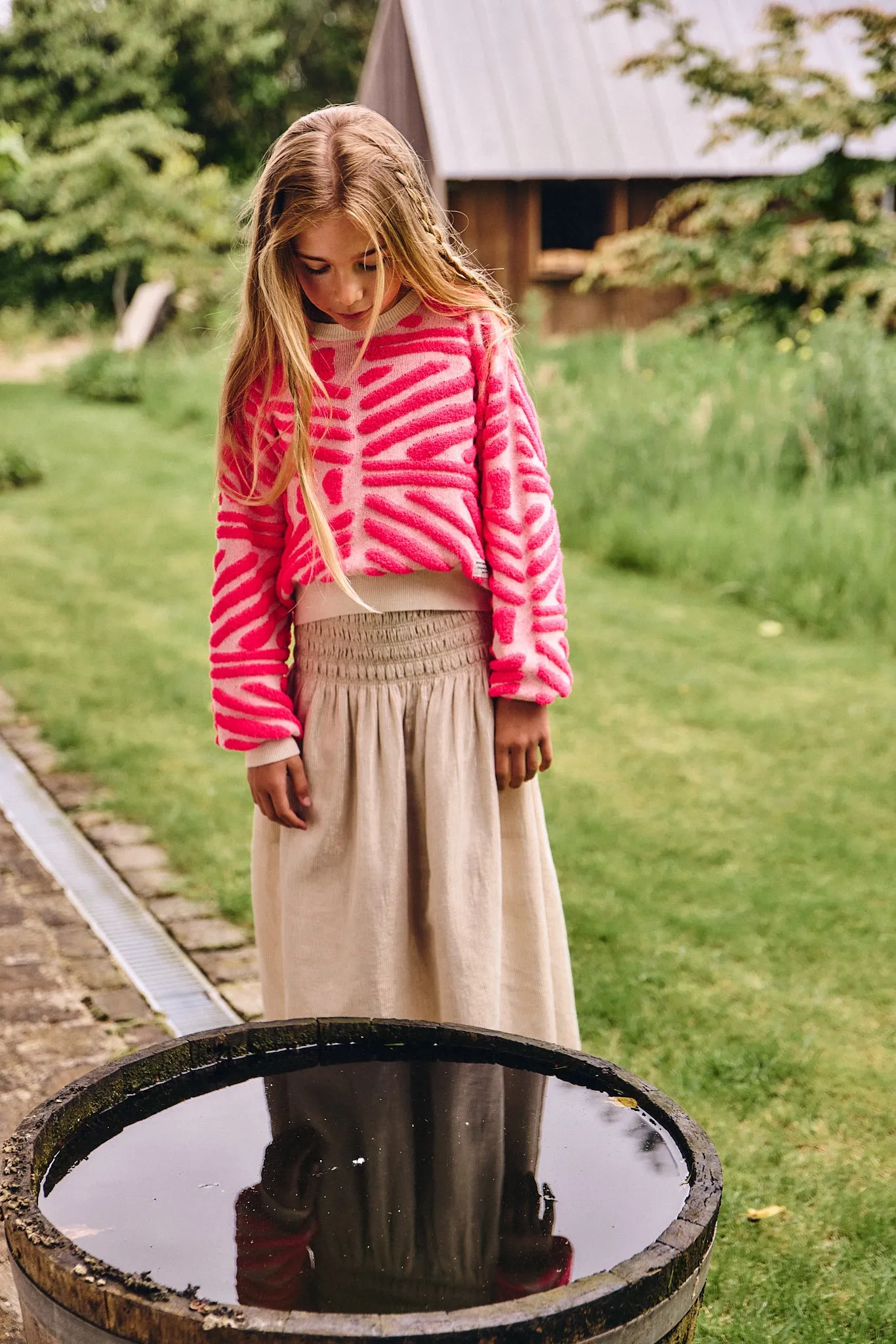 jess Rundhals Jacquard 000510 - Neonrosa Ao76 Kleidung Jungen Mädchen