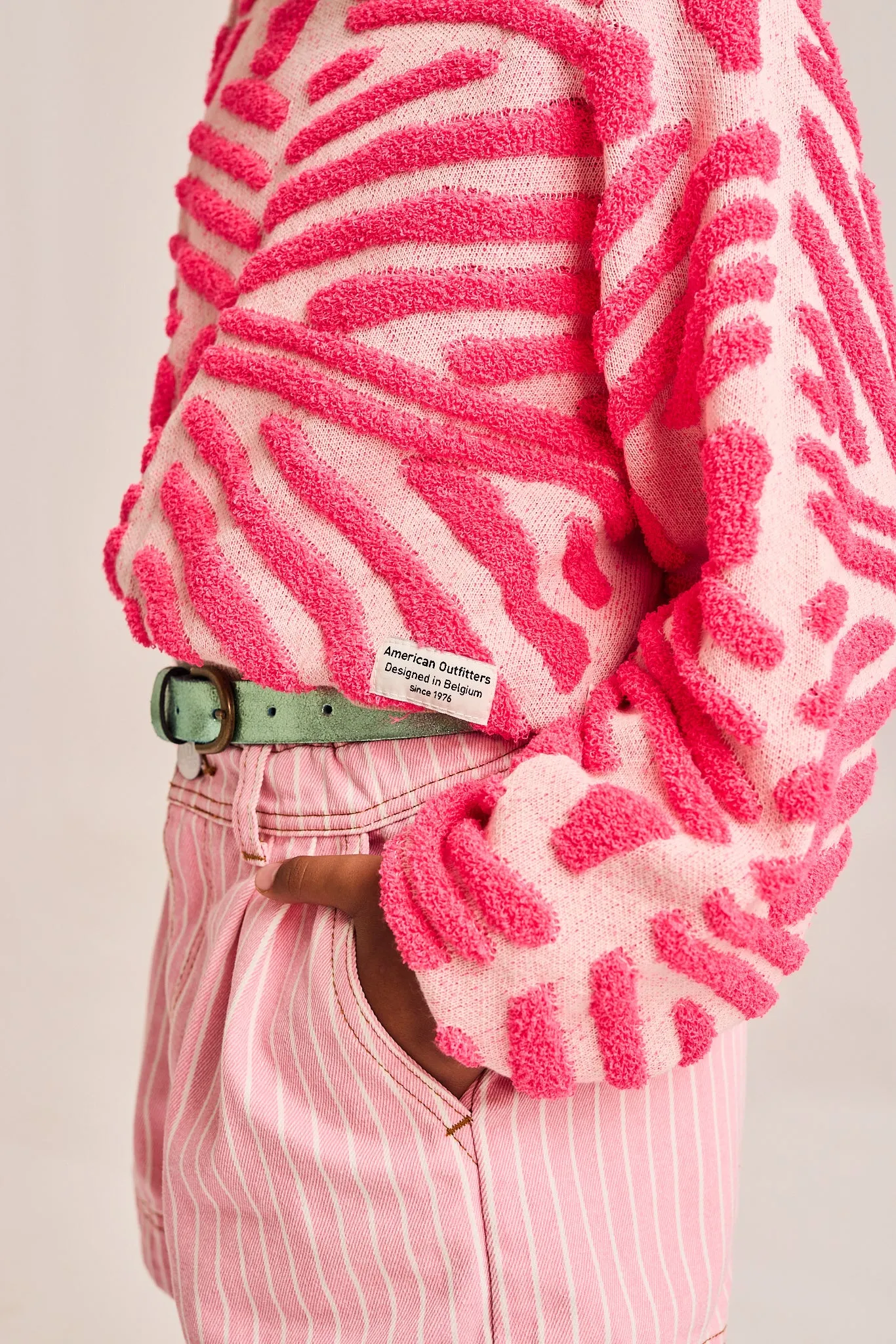 jess Rundhals Jacquard 000510 - Neonrosa Ao76 Kleidung Jungen Mädchen