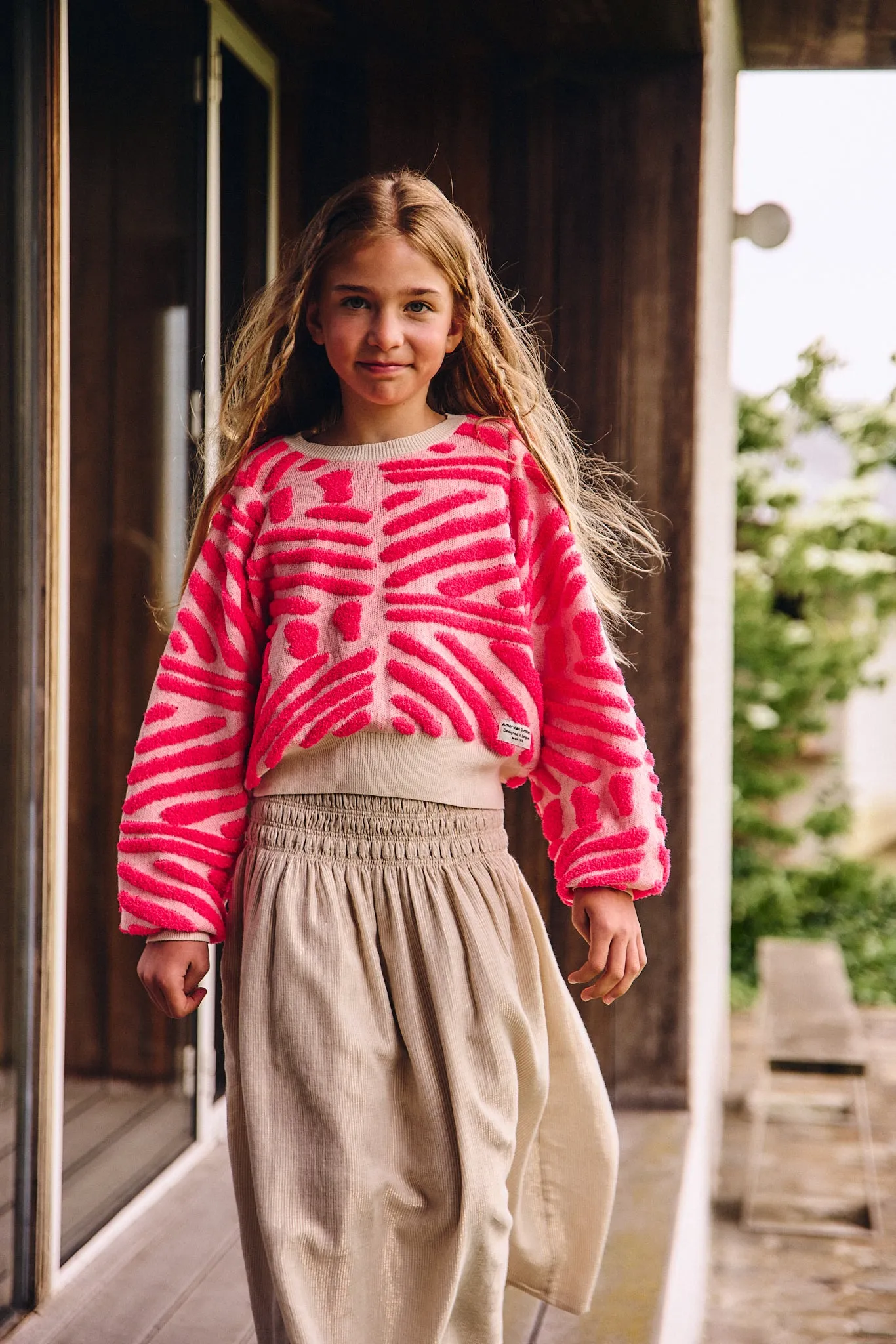jess Rundhals Jacquard 000510 - Neonrosa Ao76 Kleidung Jungen Mädchen