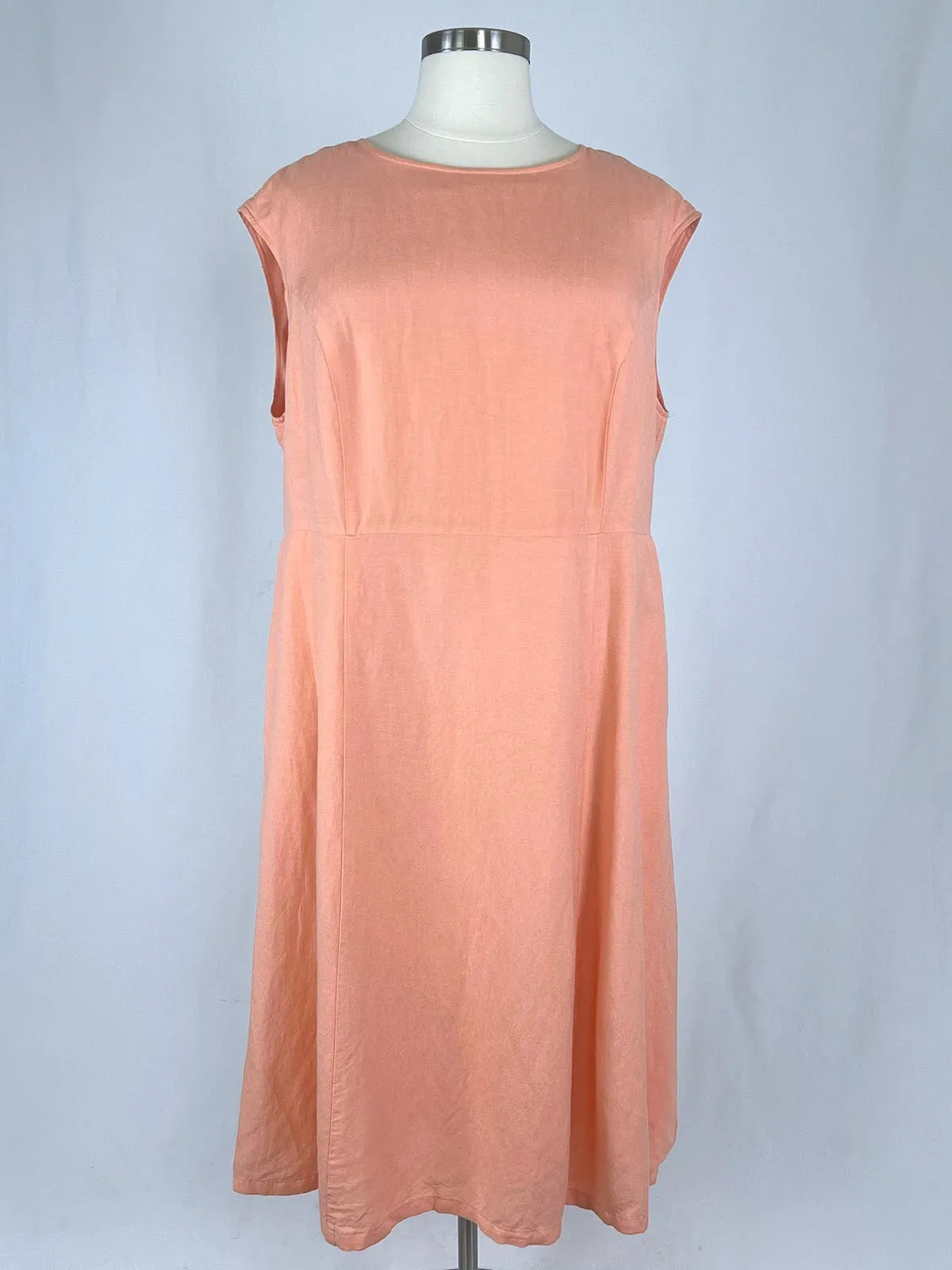 Jessica London Größe 24W Pfirsichfarbenes Leinenkleid