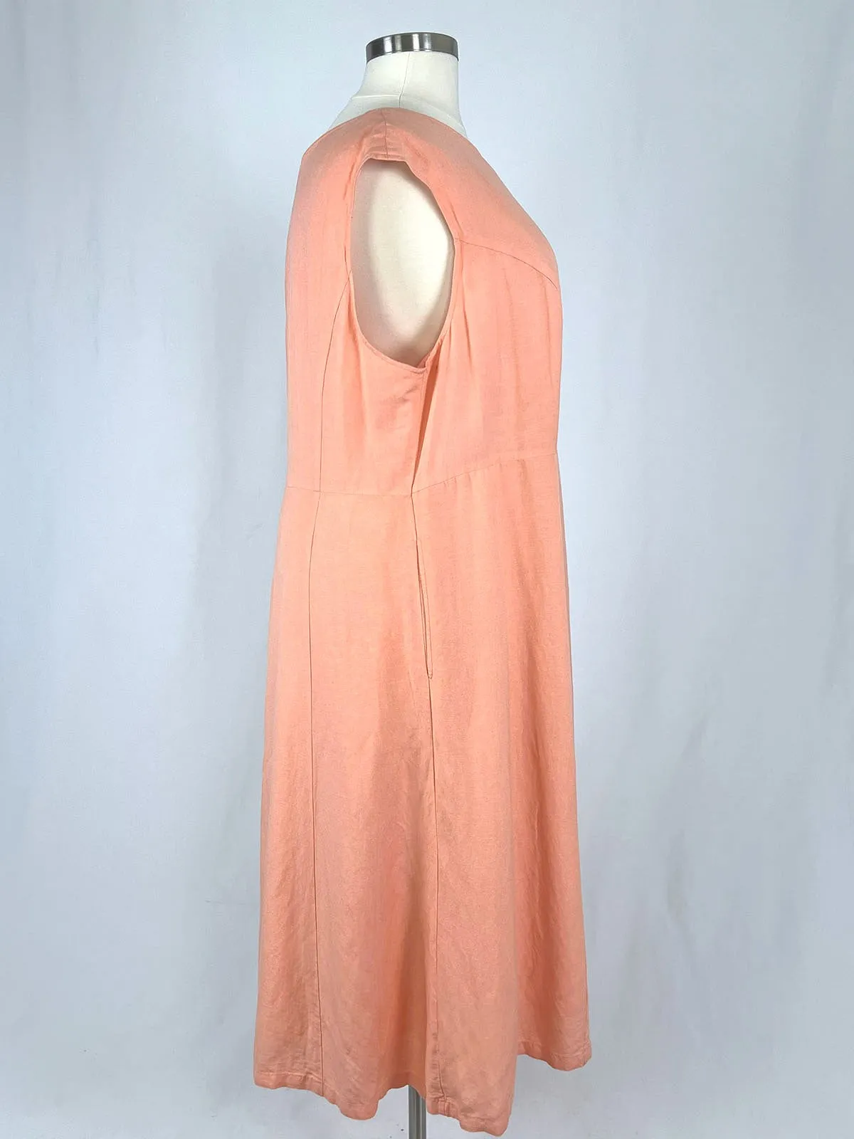 Jessica London Größe 24W Pfirsichfarbenes Leinenkleid
