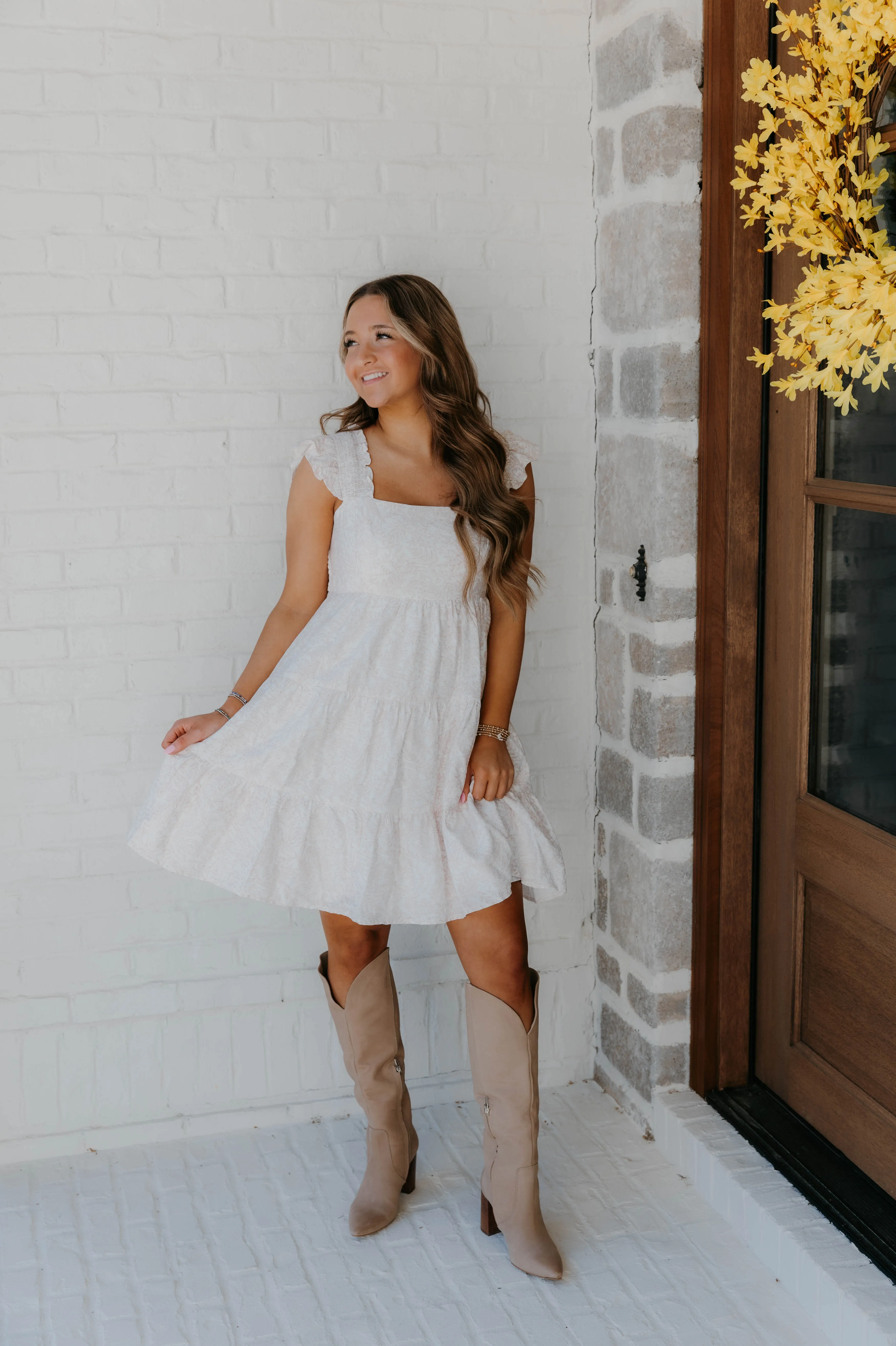 Joelle Blumen-Smock-Minikleid