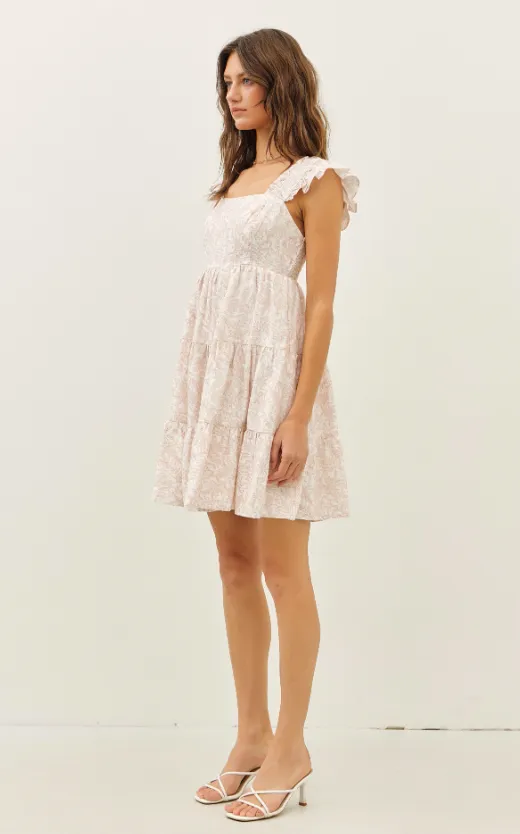 Joelle Blumen-Smock-Minikleid