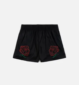 Jordan Clothing Roses Woven Womens Short - Red/Black