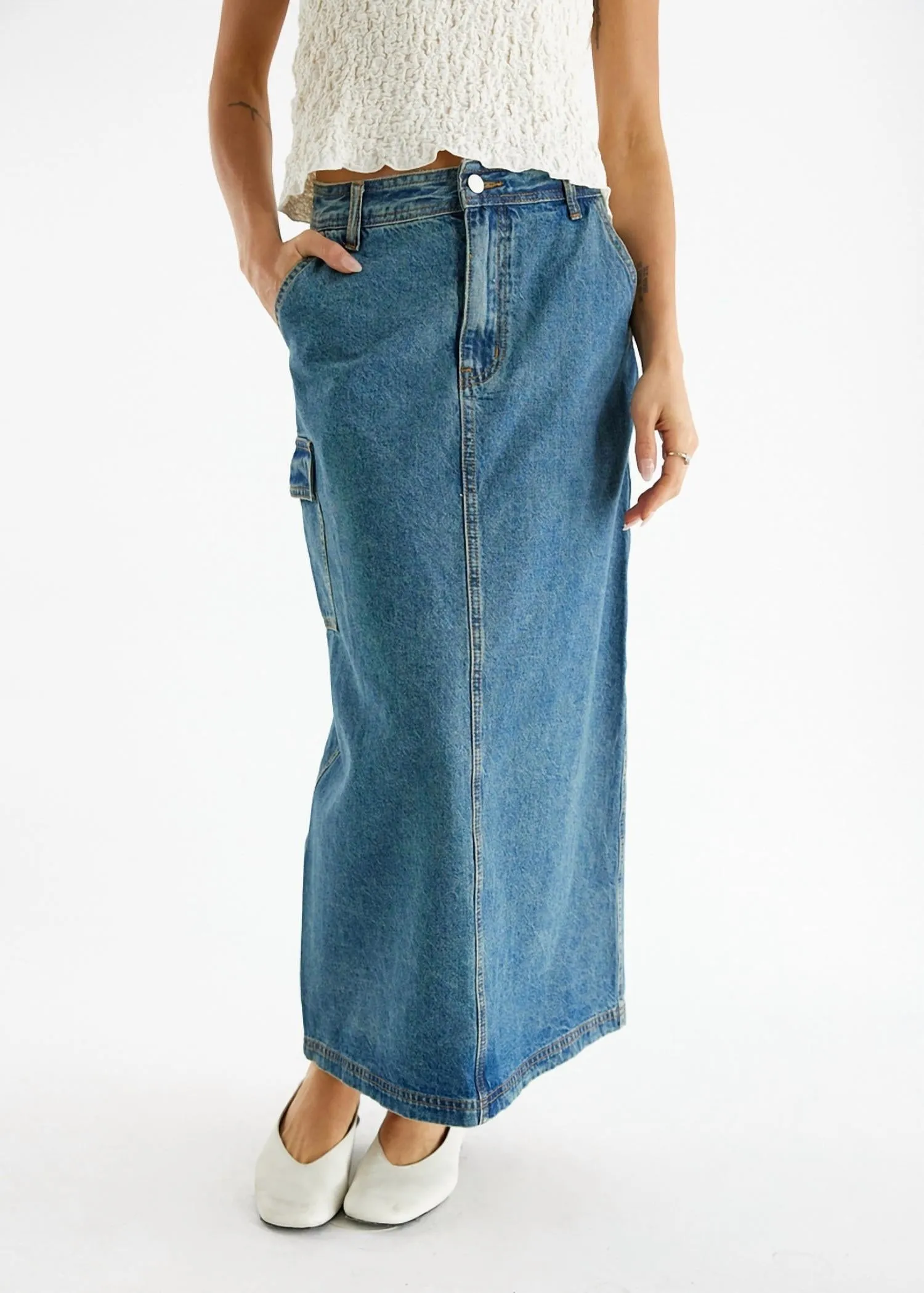 Jules Denim Maxi-Rock in Blau