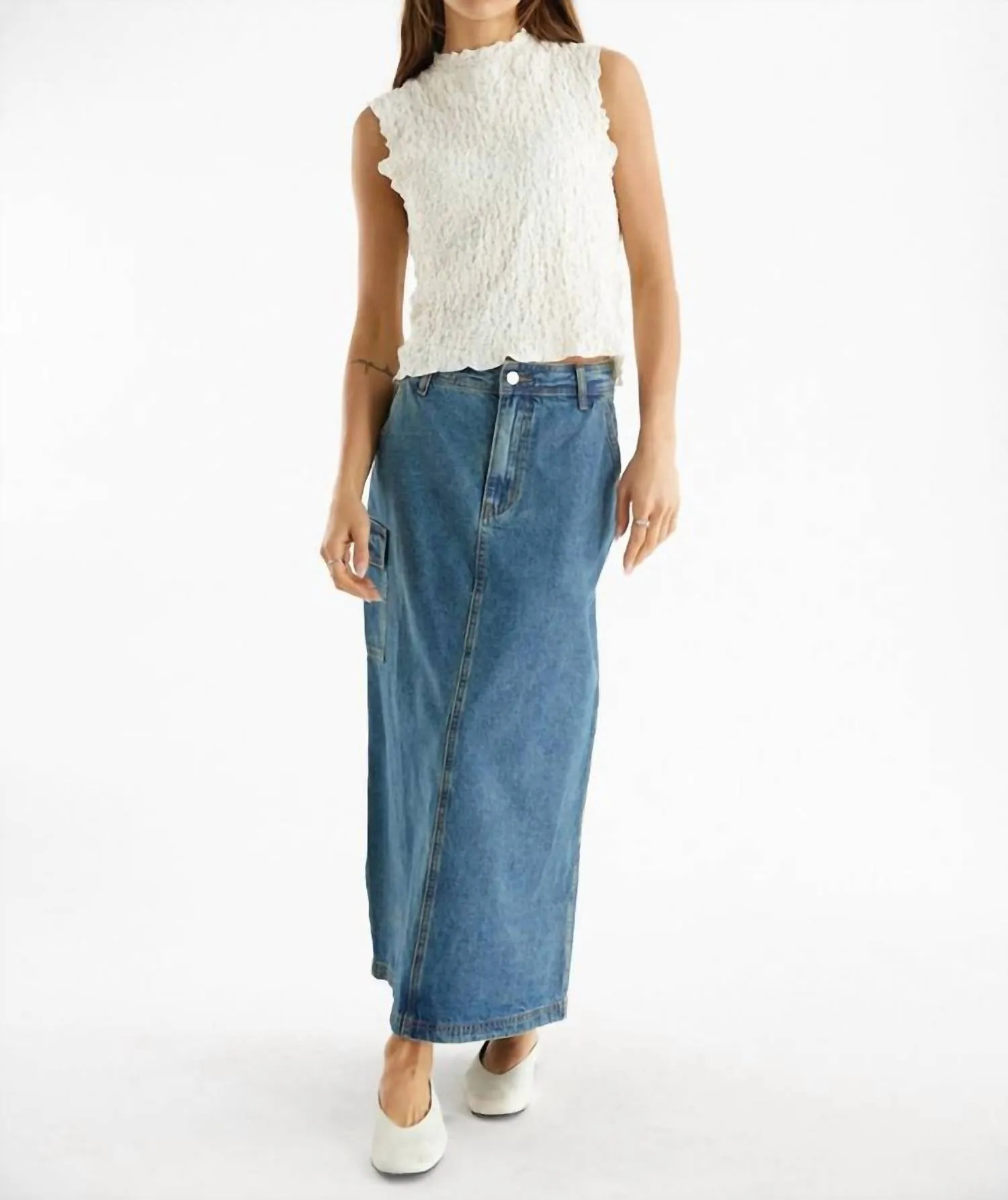 Jules Denim Maxi-Rock in Blau