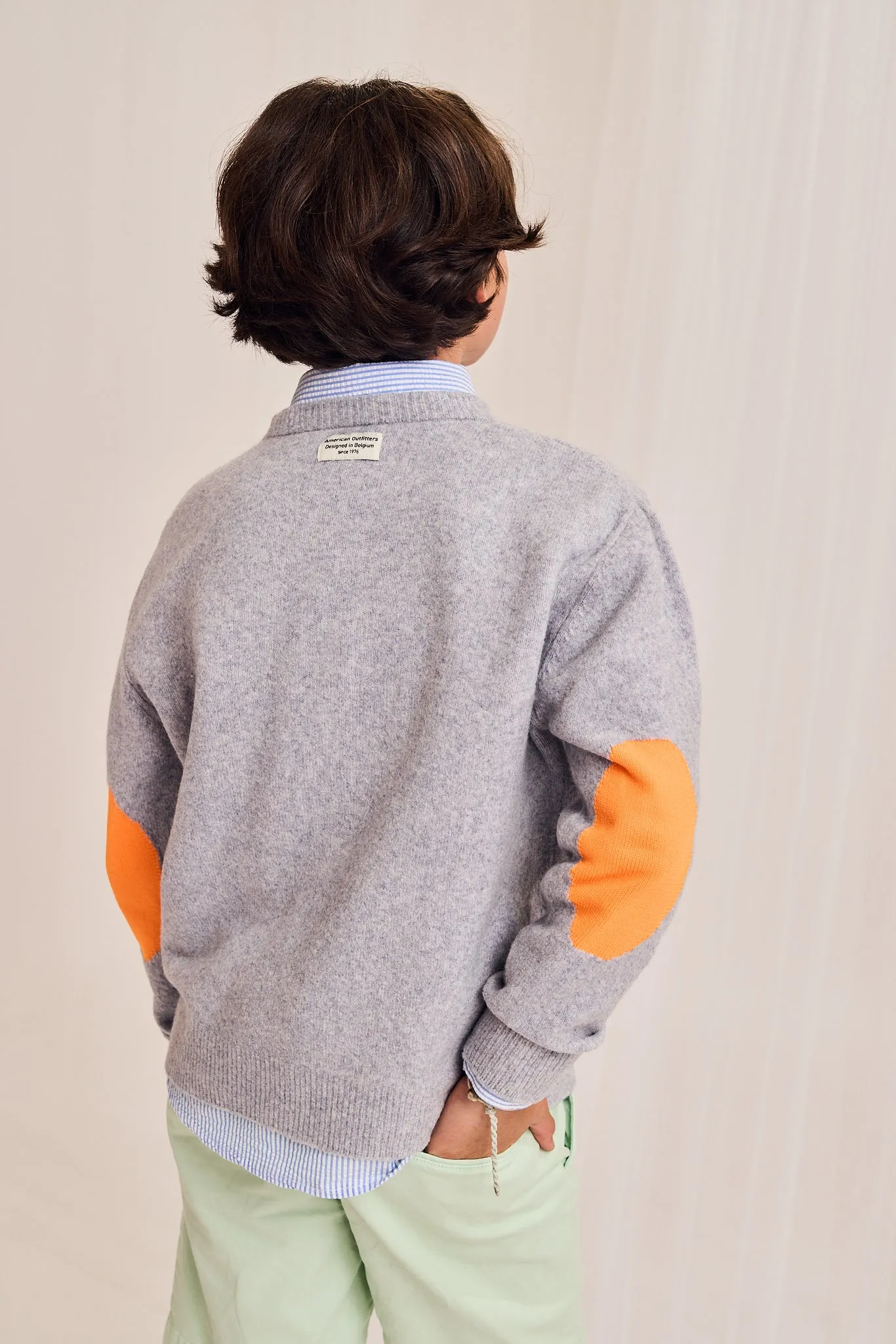 Junior C-Ausschnitt Ellbogen 000903 - Heather Oxford Ao76 Kleidung Jungen Mädchen