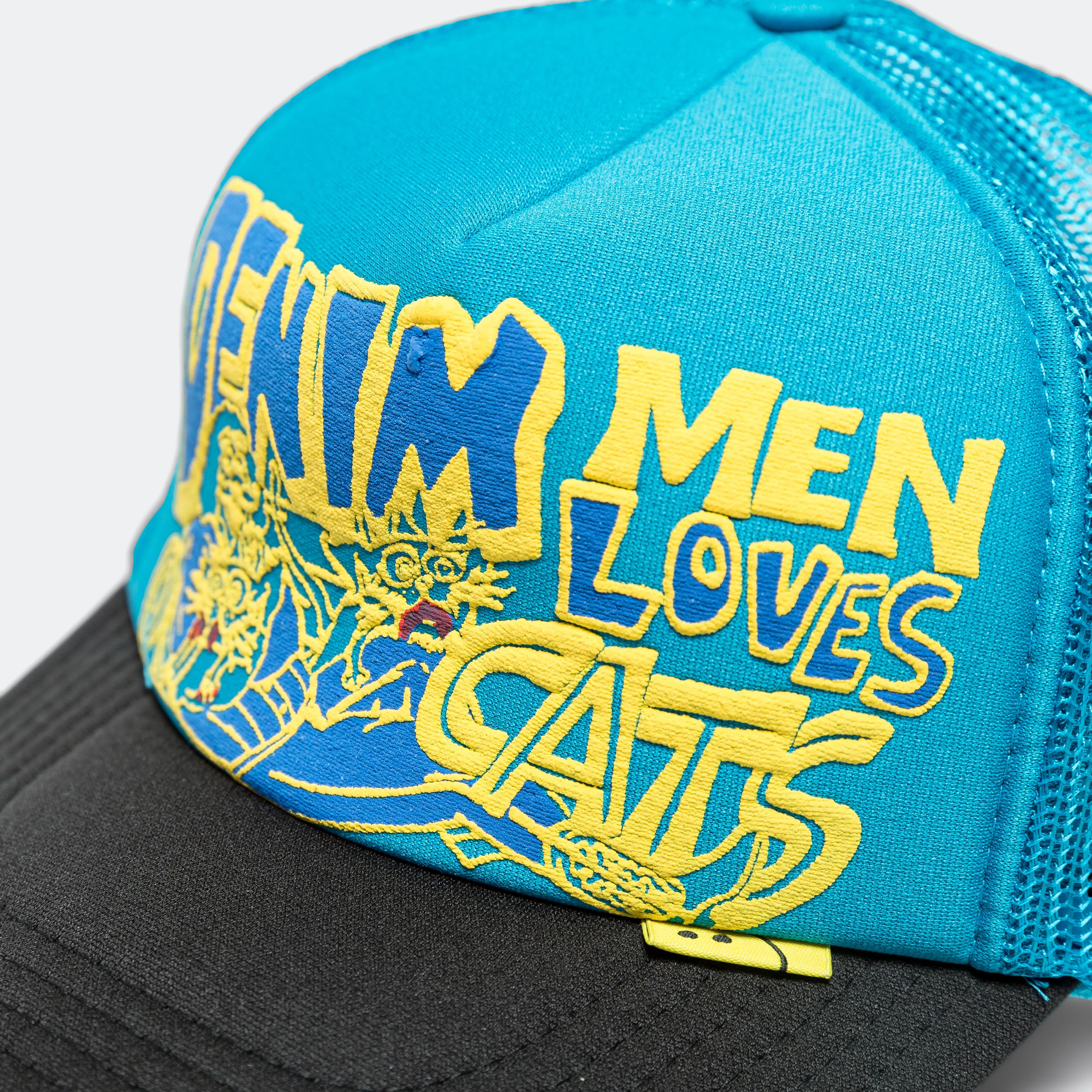 Kapital Clothing DENIM MÄNNER LIEBEN KATZEN Trucker Cap - Blau/Schwarz
