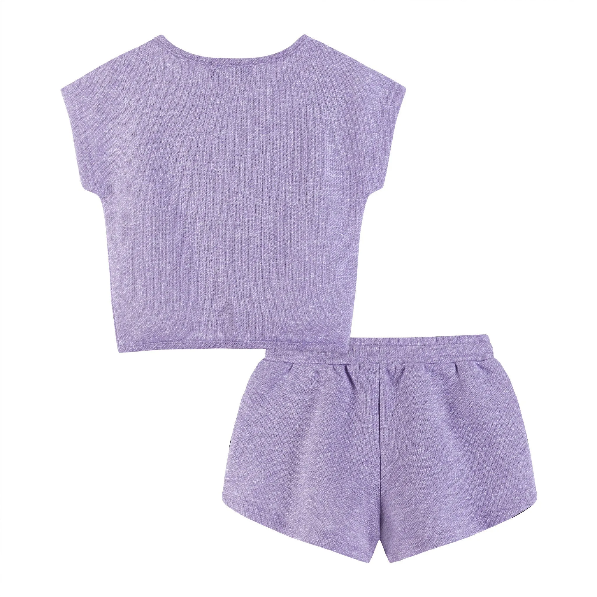Kinder (2-6) Mädchen Bindung vorne Top & Shorts Set | Lila Smiley Gesicht Babykids_Andy-Evan