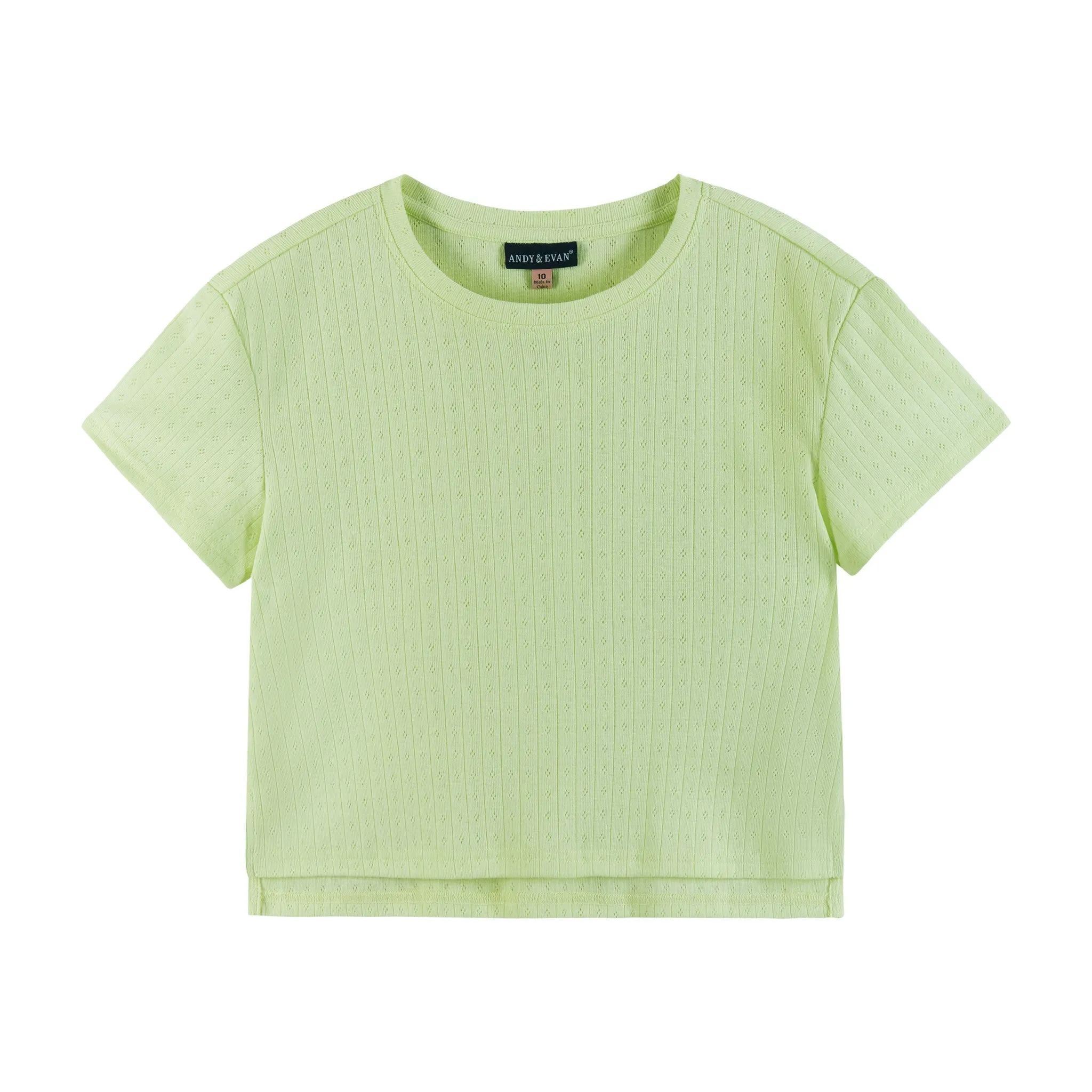 Kinder (7-16) Mädchen Pointelle T-Shirt & Shorts Set | Hellgrün Babykids_Andy-Evan