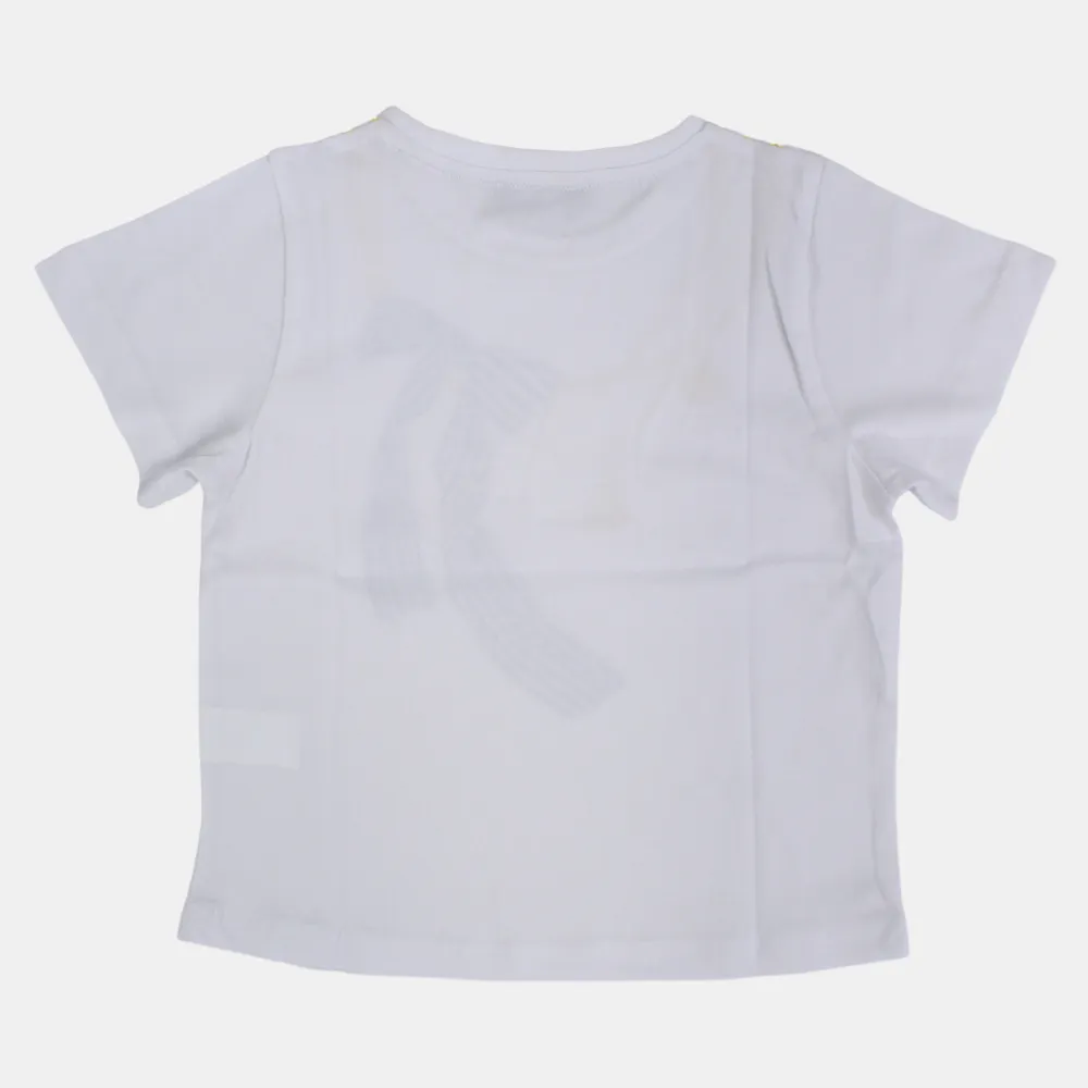 Mädchen Baumwoll-Kurzarm-T-Shirt in Weiß – Weich & Stilvoll für den Alltag!