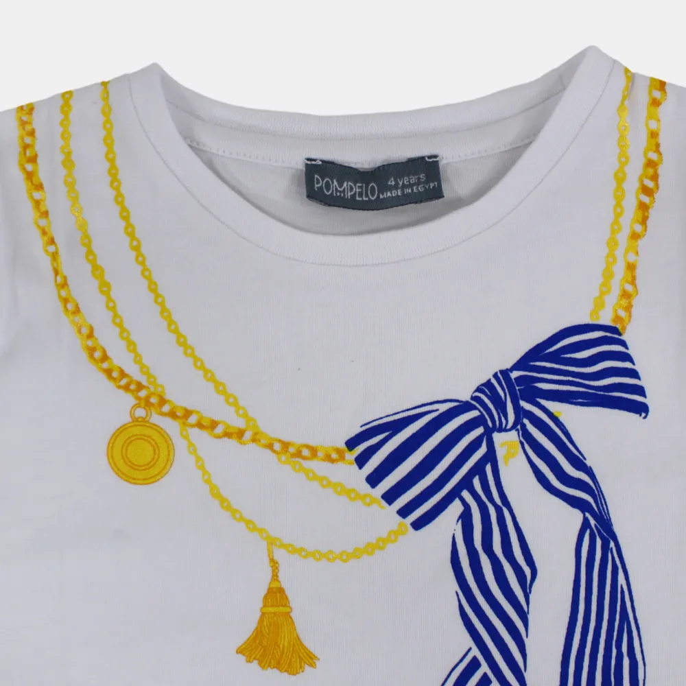 Mädchen Baumwoll-Kurzarm-T-Shirt in Weiß – Weich & Stilvoll für den Alltag!