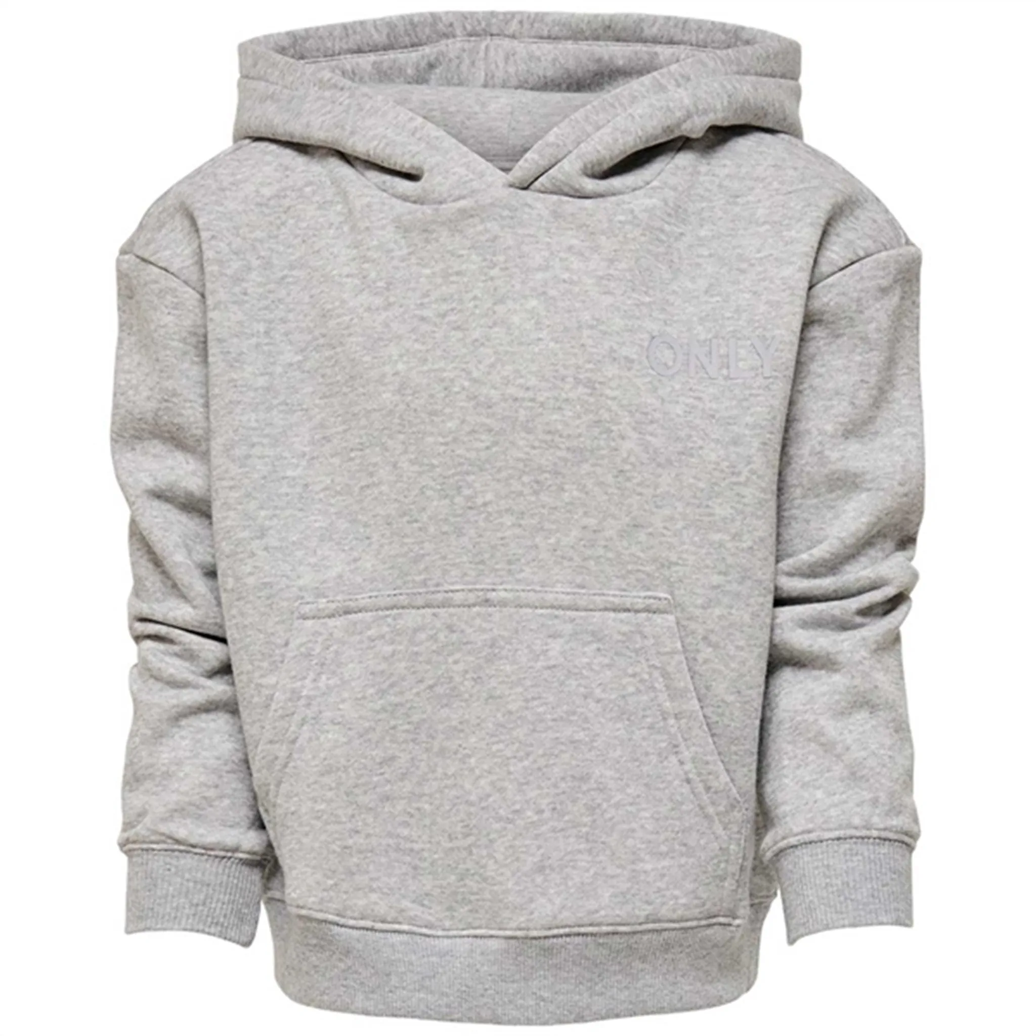 Kids ONLY Hellgrauer Melange Every Life Small Logo Noos Hoodie Nur für Kinder