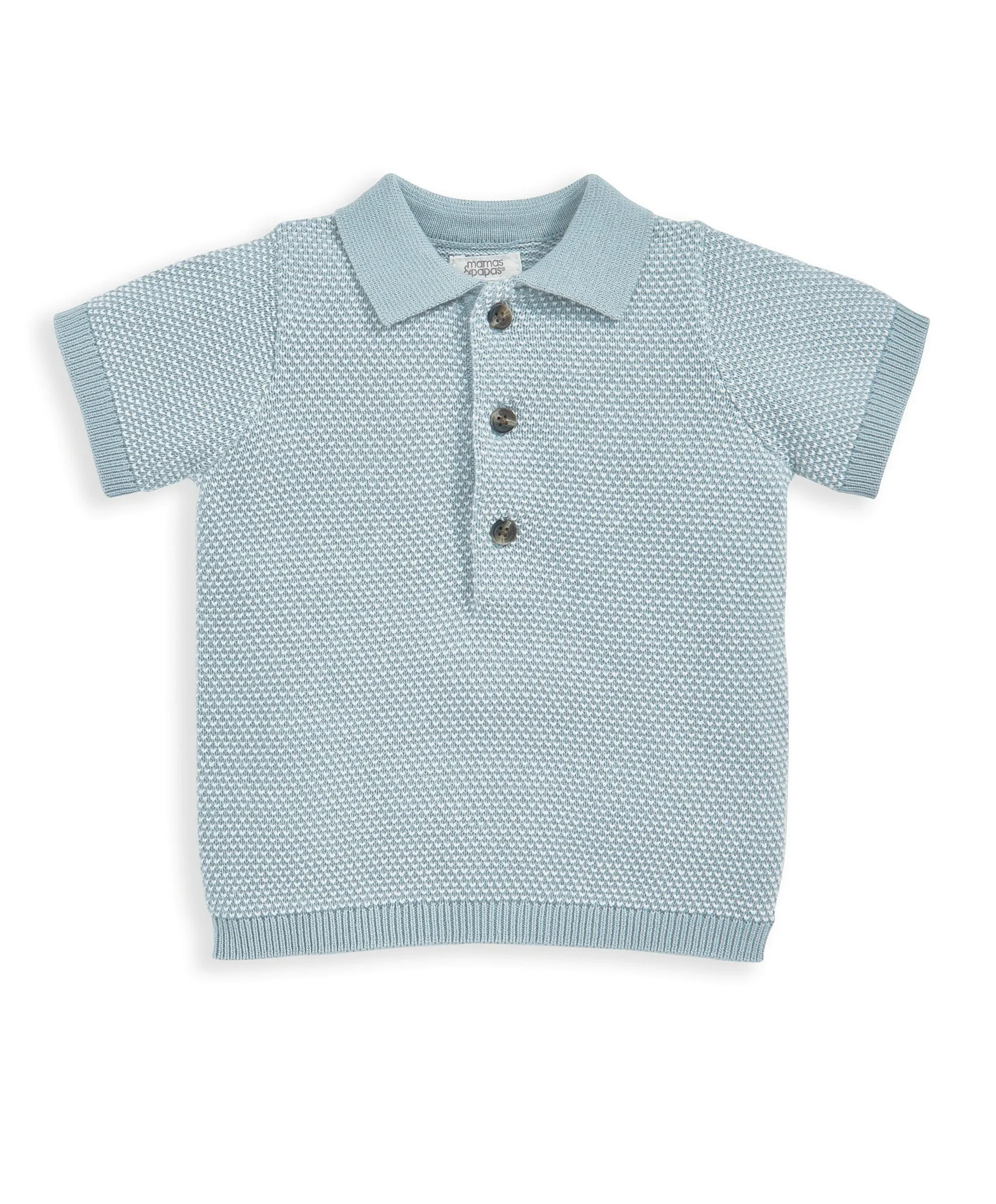 Gestrickter Polo- und Shorts-Outfit-Set